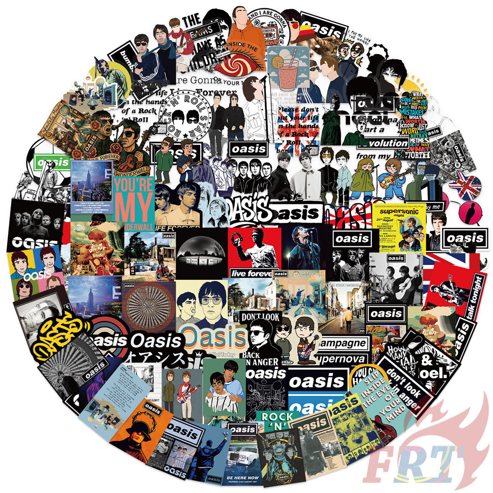 105ชิ้น/เซ็ต ❉ วงร็อค . สติ๊กเกอร์ Oasis PET ❉ แฟชั่น DIY สติ๊กเกอร์สติ๊กเกอร์ Doodle กันน้ํา