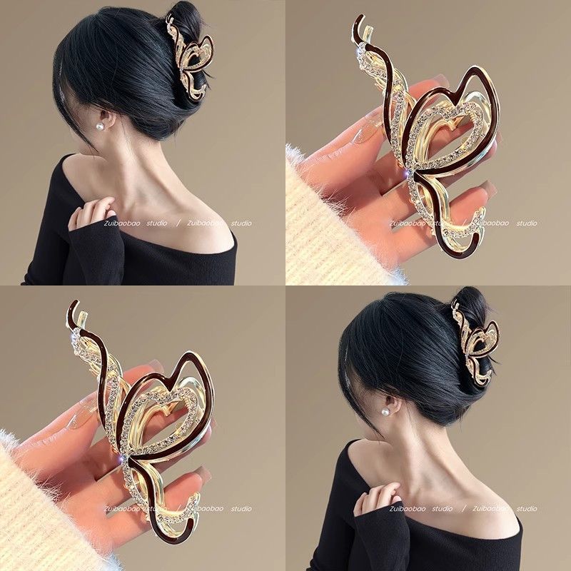 Kirin Grocery Store Wings Shimmer~กิ๊บติดผมกิ๊บติดผมย้อนยุคขนาดใหญ่หญิงกลับหัวผมคลิปฉลามกิ๊บติดผม