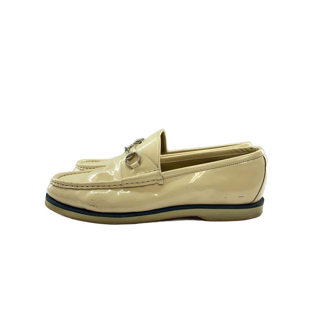 Gucci Loafers 37 BEG Enamel 132 2033 Horsebit Vibram sole Direct from Japan Secondhand