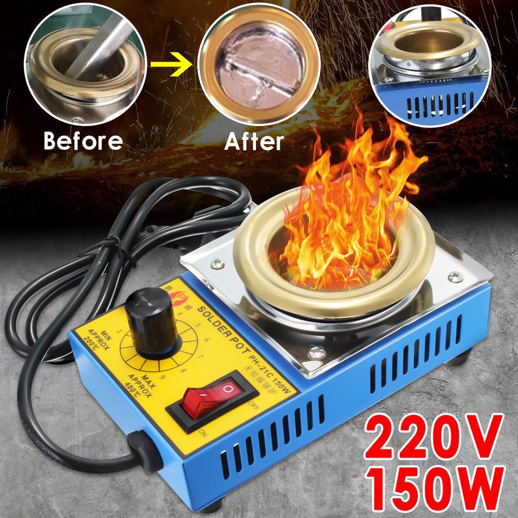 เตาหลอมตะกั่ว เตาดีบุก เตาหลอมดีบุกที่ปรับอุณหภูมิได้ฟลักซ์ 220V 150W 200-480°C ใช้สำหรับหลอมละลายตะกั่ว และโลหะต่างๆ
