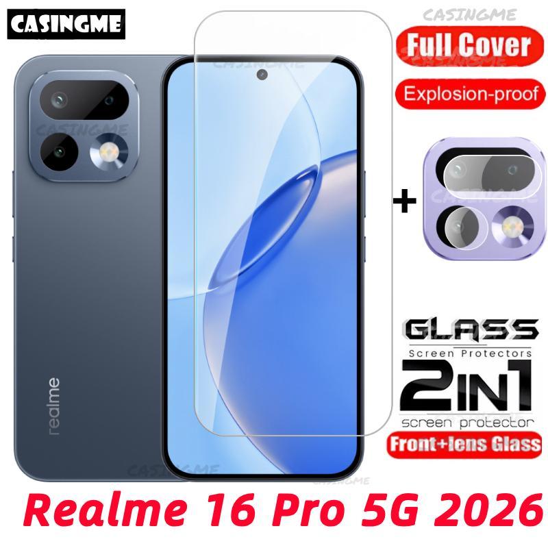 Realme 16 Pro 5G 2026 กระจกนิรภัย Flim สําหรับ Realme 16 Realme16 16Pro 16x 16T Pro 4G 5G 2026 ฟิล์มด้านหน้าด้านหลังเลนส์กระจกกลับกล้องเลนส์ป้องกันหน้าจอ