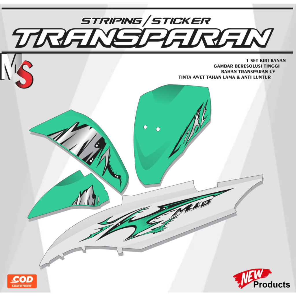 สติ๊กเกอร์/โปร่งใส Mio J Varky V4 MS001 Striping Mio GT โปร่งใส MS