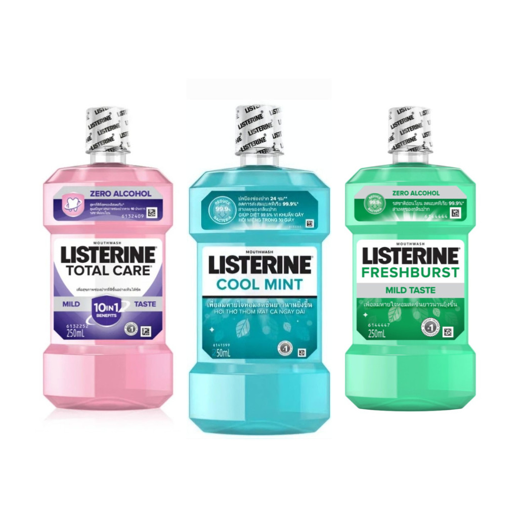 ซื้อ 1 แถม 1 Listerine mouthwash ลิสเตอรีน น้ำยาบ้วนปาก ฟันขาว ลดหินปูน ลดกลิ่นปาก ลมหายใจสดชื่น มินต์เย็นๆ  Freshburst