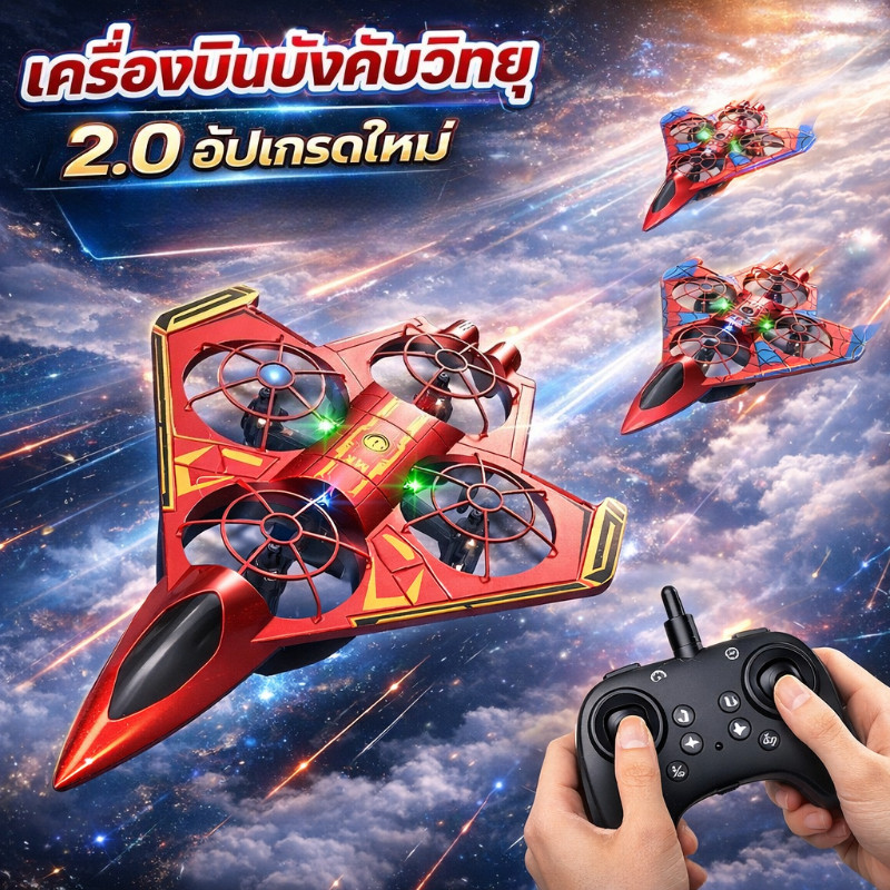 COD เครื่องบินบังคับ 4 ใบพัด ซูเปอร์ฮีโร่ 2.4G บินนิ่ง เสริมจินตนาการเด็ก ของขวัญยอดนิยม ของเล่นเสริมจินตนาการเด็ก
