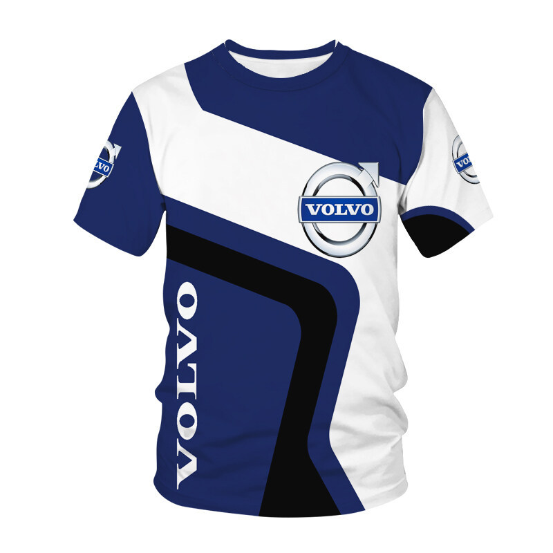เสื้อยืดผู้ใหญ่และเด็ก ออกแบบ 3D โลโก้ Volvo สไตล์แฟชัน แขนสั้น
