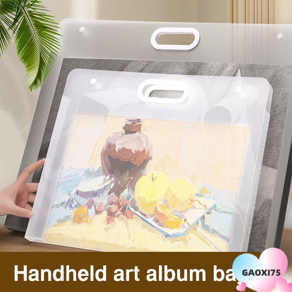 Gaoxi75 ภาพวาดถุงเก็บกระดาษ,โฟลเดอร์แฟ้ม A2/A3/A4 แบบพกพา,โปร่งใส 4K/8K/16K กันน้ําอัลบั้มรูปสํานักง