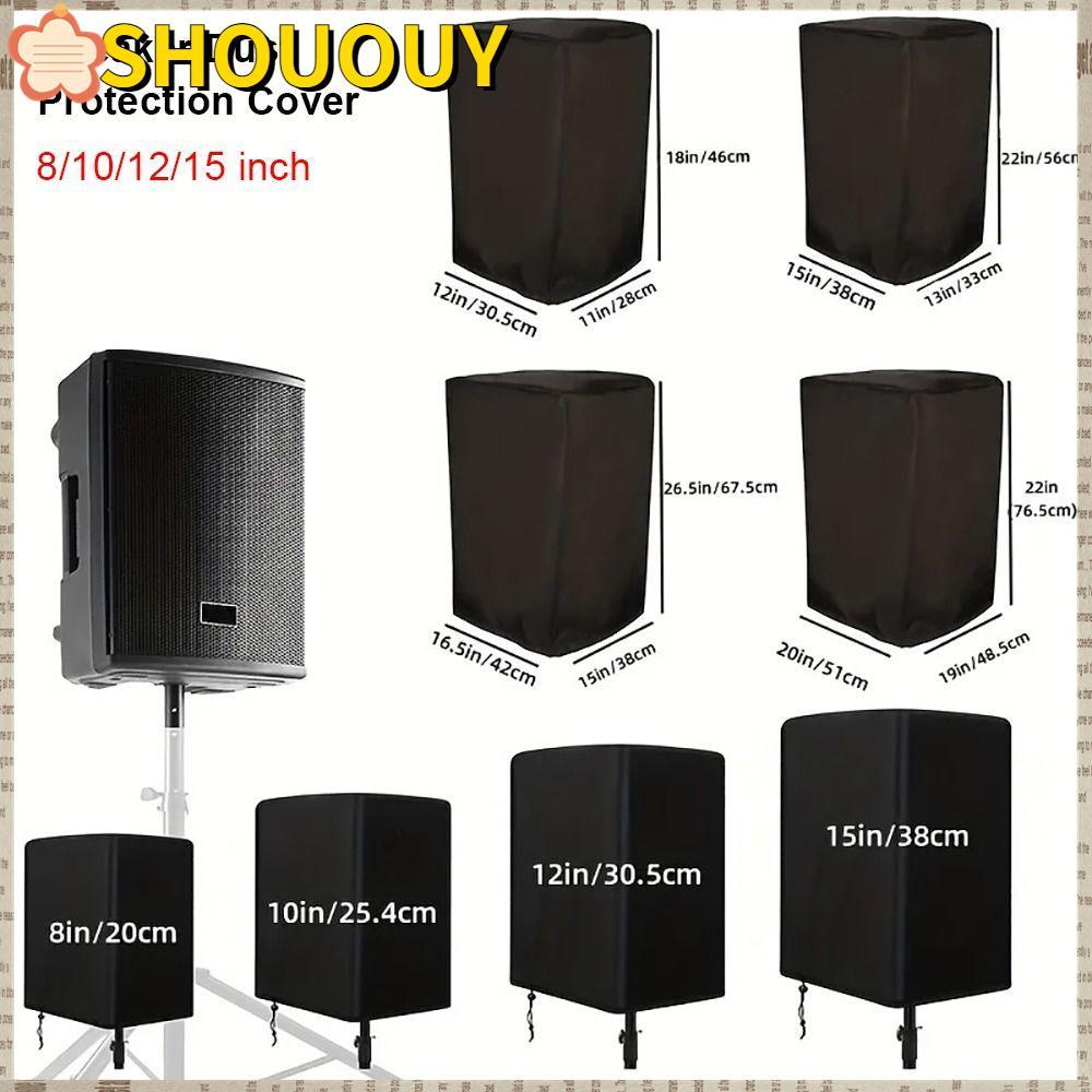 SHOUUY 1 ชิ้นลําโพงอุปกรณ์กระเป๋าผ้า,กันน้ําโพลีเอสเตอร์ 210D ผ้าลําโพงป้องกันฝุ่น,สีดํา UV-Protected ป้องกันเสียงผ้า
