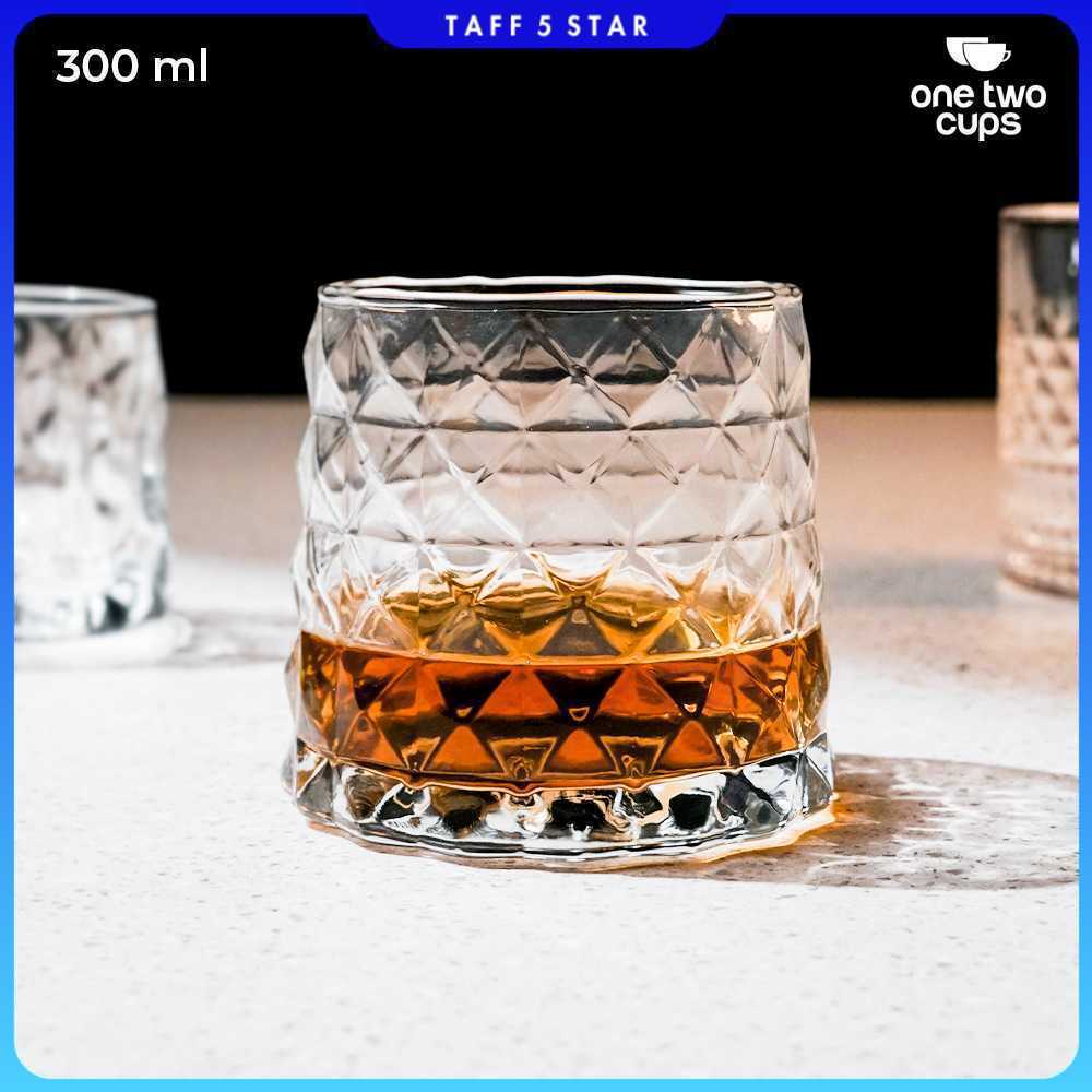 One Two Cups Whisky Cocktail Crystal Diamond Rock Glass 300ml - YJ-30