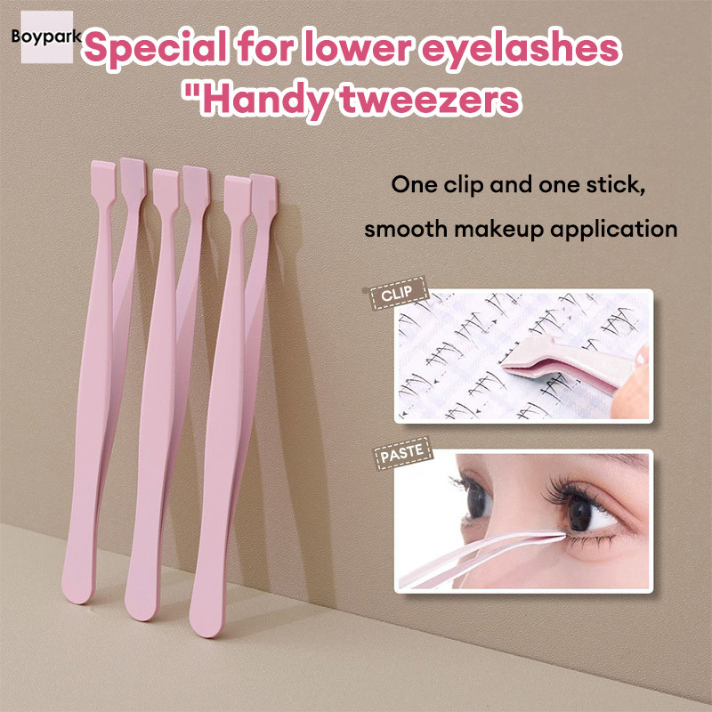 Boypark สําหรับผู้เริ่มต้นแหนบต่อขนตาปลอมไม่มีกาวแม่นยําแหนบแบนภายใต้ Lash Clamp