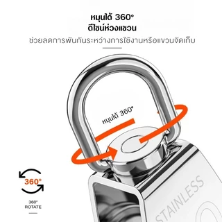 รอกเชือกสเตนเลส 304 ขนาด M15, M20, M25, M32 รอกเชือก รอกสแตนเลส304 หัวรอกล้อหมุน