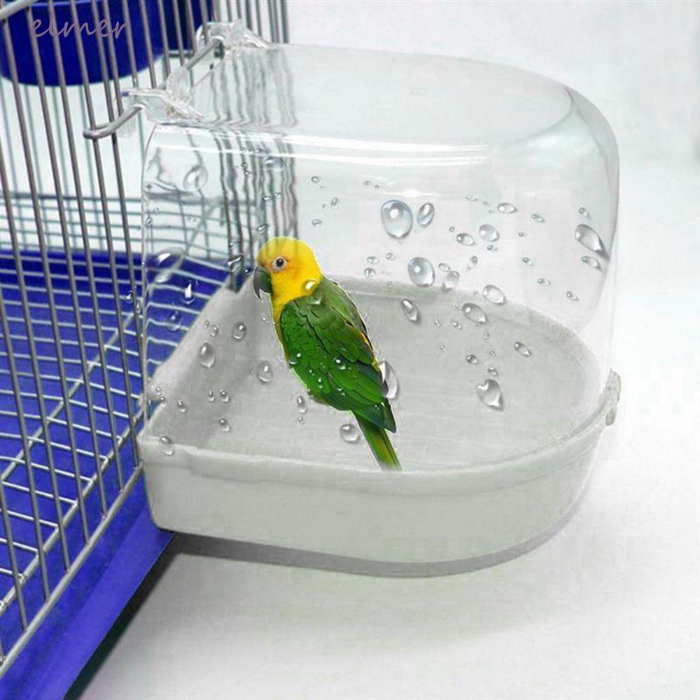 ELMER อ่างอาบน้ํานกกล่องพลาสติกแขวนกรงกรงอุปกรณ์เสริมสะดวก Birdbath