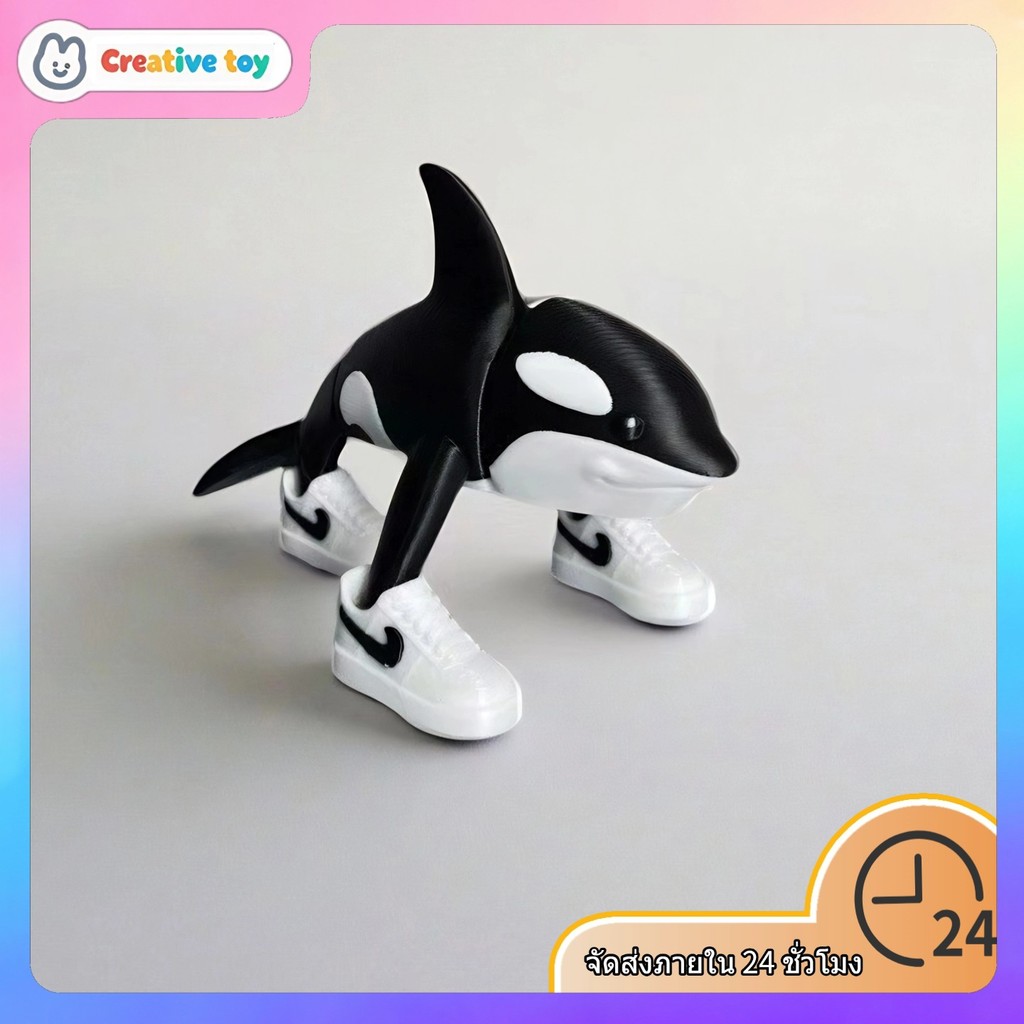 [Orcalero Orcala Flexi | Brainrot Style Movable Killer Whale | ของเล่นโมเดลข้อต่อ | ซีรีส์ Deep Sea Fantasy]