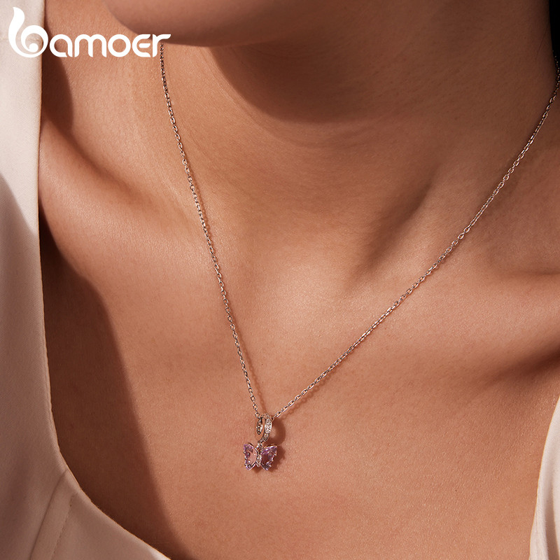 Bamoer ลูกปัดผีเสื้อสีม่วงจี้ DIY สร้อยข้อมือสร้อยคออุปกรณ์เสริมสําหรับของขวัญผู้หญิง ราคา ถูกที่สุด ดีลบีเคเค แกลเลอรีภาพที่ 8
