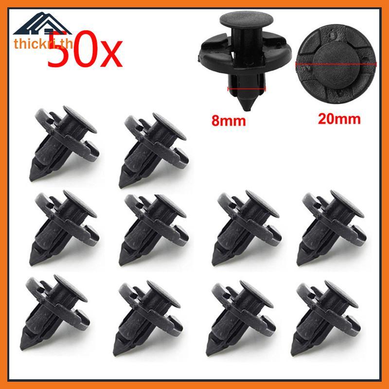 TT 50 ชิ้น/เซ็ต 8 มม.รูพลาสติก Rivets Fastener Push คลิป Bla สําหรับรถยนต์ Auto Fender PL