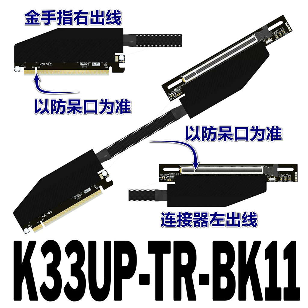 สองด้านย้อนกลับ PCIe 5.0 x16 Gen5 512Gbps Full-Speed กราฟิกการ์ดสําหรับ NVIDIA RTX 50 สําหรับ AMD RX