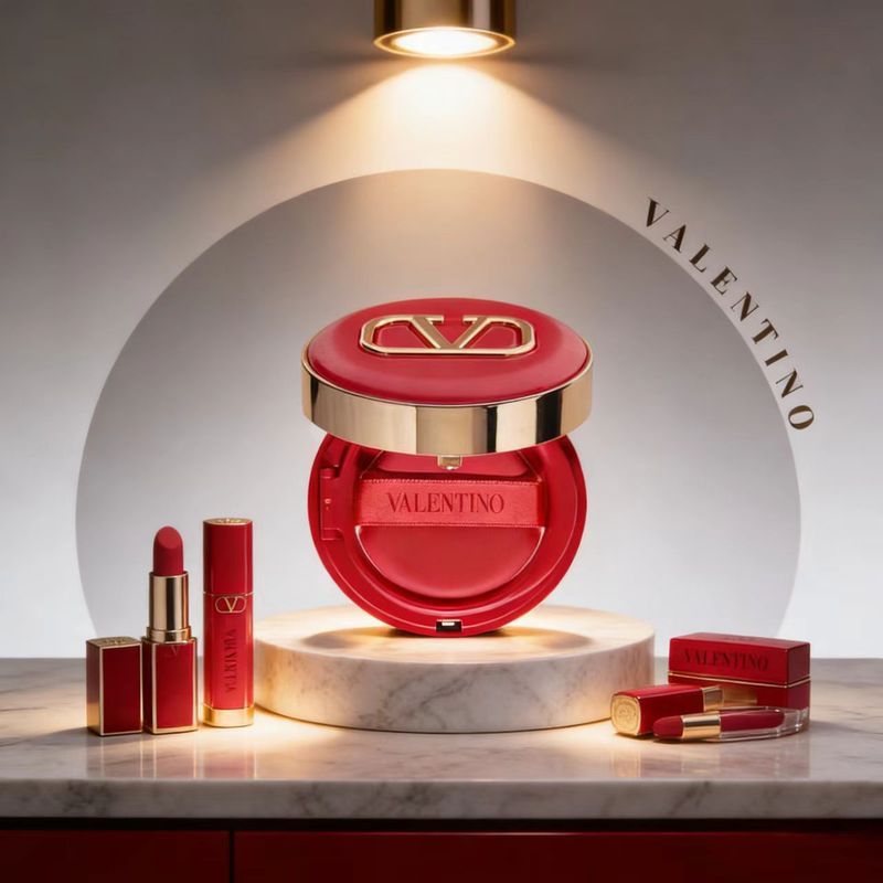 ((KE QI) 1 ขนาดใหญ่ V Light Shadow Red Cushion Liquid Foundation แต่งหน้าติดทนนานธรรมชาติคอนซีลเลอร์