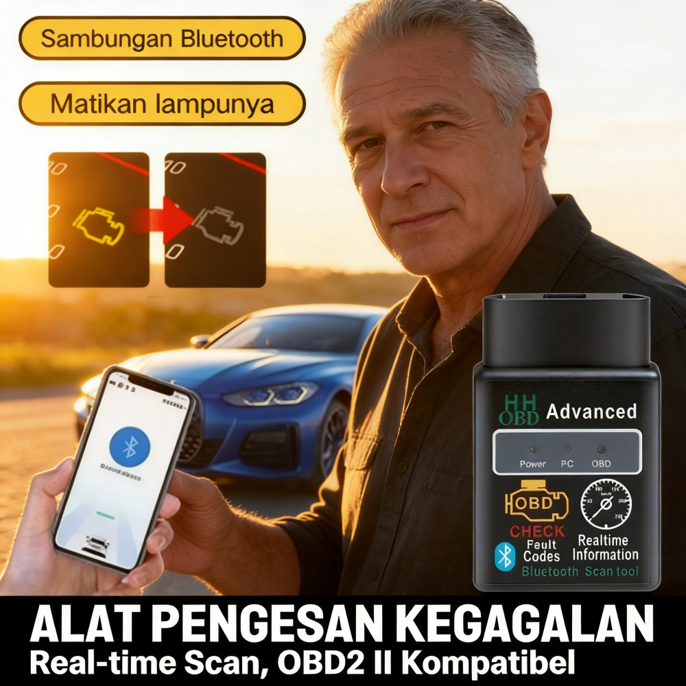 ELM 327 อุปกรณ์อินเทอร์เฟซ Bluetooth Diagnostic V2.1 OBD2 II เข้ากันได้กับรถยนต์