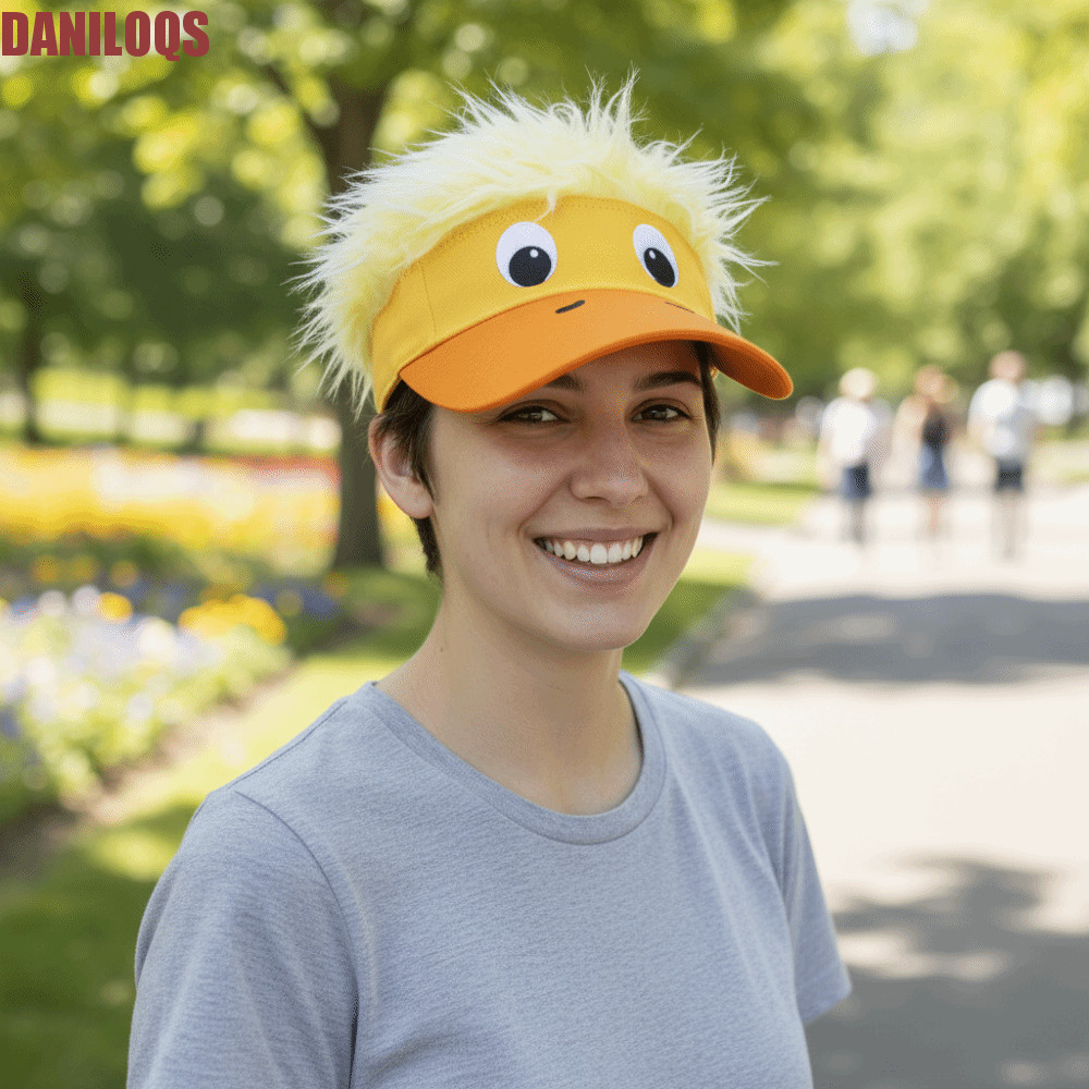 DNILOQS Duckling Decorative Wig Cap ซอฟท์ท็อป