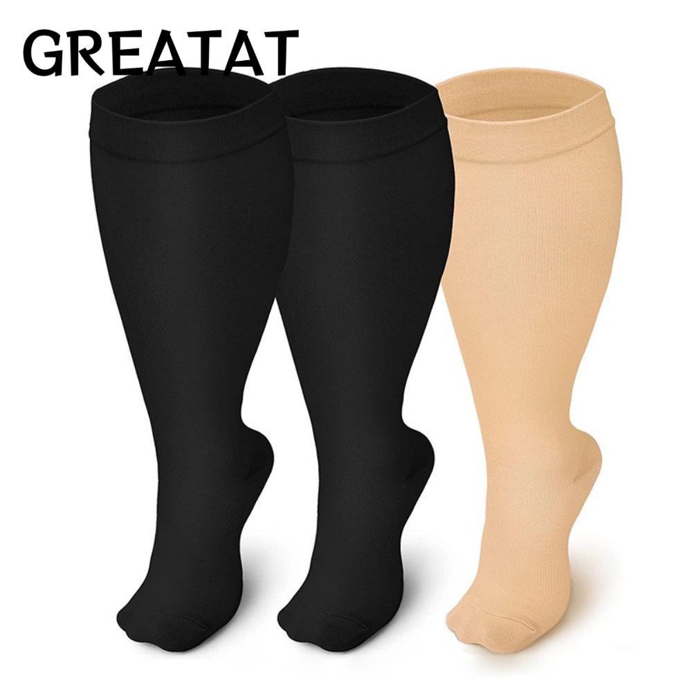 ถุงเท้าบีบอัดสีทึบทะเล.Size พิเศษ 2X-L - 7X-L สำหรับทั้งชายและหญิง