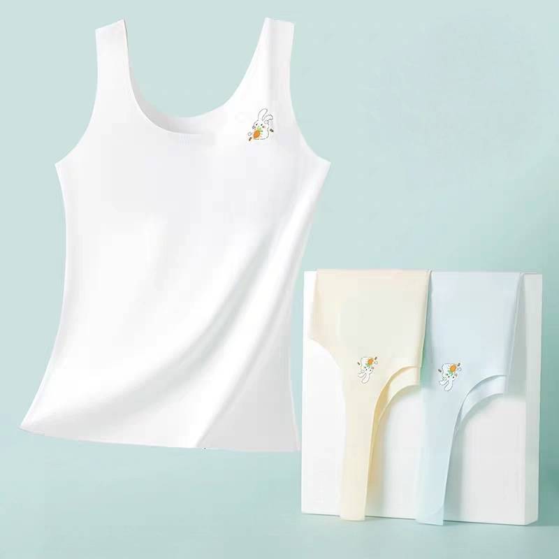 [Y D]🔥พร้อมส่ง🔥เสื้อซับในเด็ก เสื้อชั้นในเด็กผู้หญิง ผ้าไหมน้ำแข็งลายการ์ตูน ตัวยาว ไร้รอยต่อ สวมใส่สบาย #2504