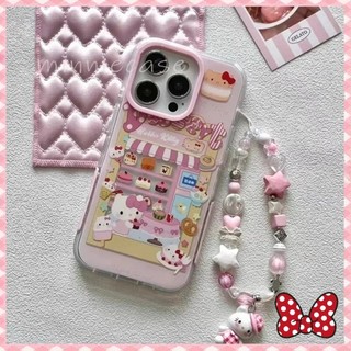 🎀🎀Minnie case for Iphone 16 15 14 13 12 11 Pro Max X/Xs Max 7 8 Plus เคสโทรศัพท์การ์ตูนน่ารักรถรับประทานอาหาร CatPattern