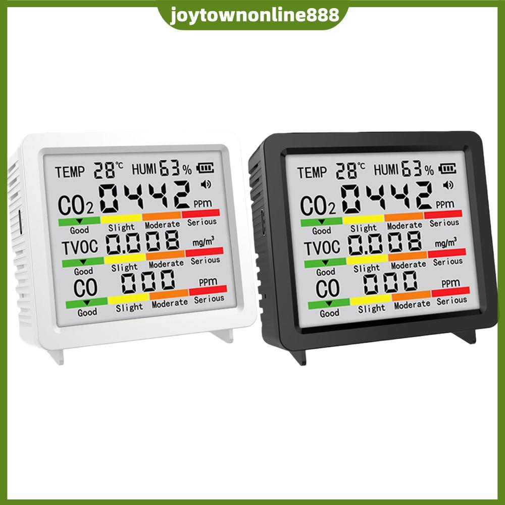 เครื่องตรวจจับคุณภาพอากาศ TVOC ความชื้นอุณหภูมิ CO CO2 Detection เครื่องทดสอบคุณภาพอากาศอัจฉริยะแบบพ