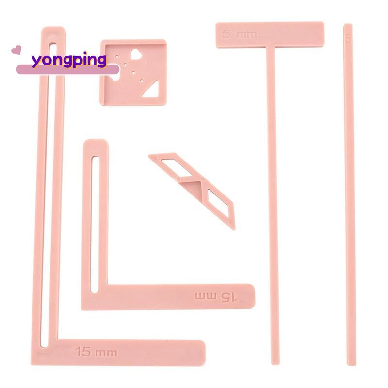 Scrapbooking Tool 6 ชิ้น Bookbinding Kit สําหรับ-Great Stencils, Cutter Guide สามารถใช้ในการสีชมพู