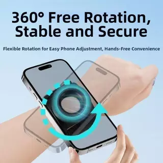 ขาตั้งโทรศัพท์มือถือ MAGICIANIP 360° หมุนได้สําหรับที่วางโทรศัพท์วิ่ง แม็กเซฟ, ระบบกันสะเทือนแม่เหล็กสากลแบบพกพาแขนโทรศัพท์มือถือสายรัดข้อมือขี่จักรยาน
