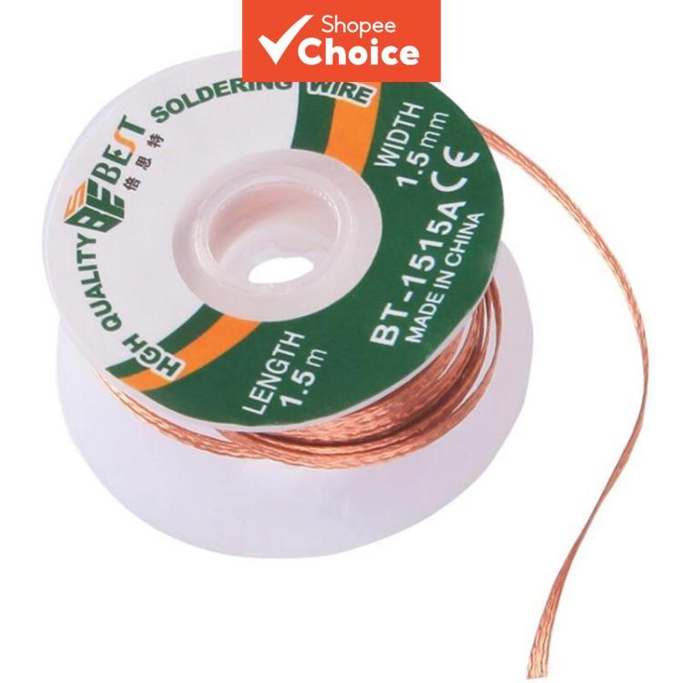 ใหม่มาถึง BEST-1515A Desoldering Wire Solder Remover Wick ทองแดง Solder Braid