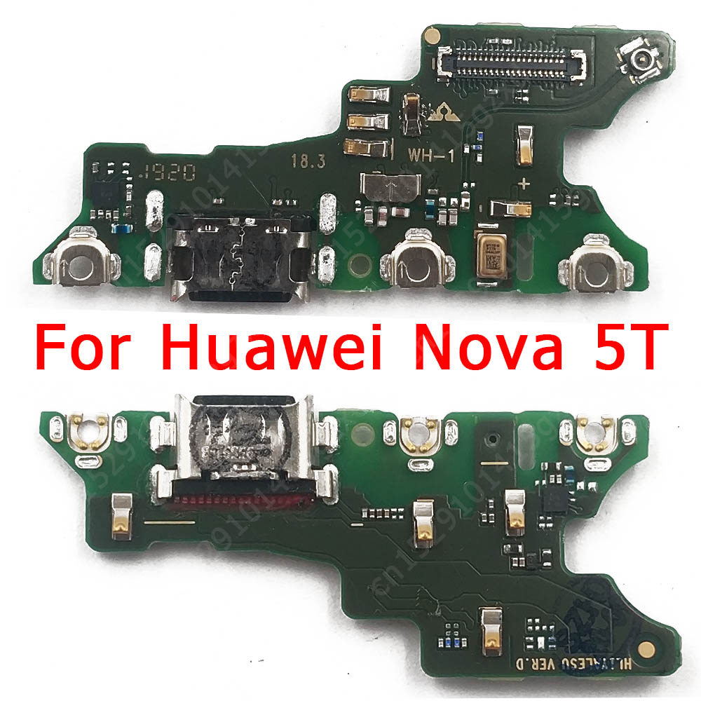 1X USB ชาร์จสําหรับ Huawei Nova 5T Nova5T 5 T ชาร์จพอร์ต Dock Connector Flex Cable เปลี่ยนอะไหล่
