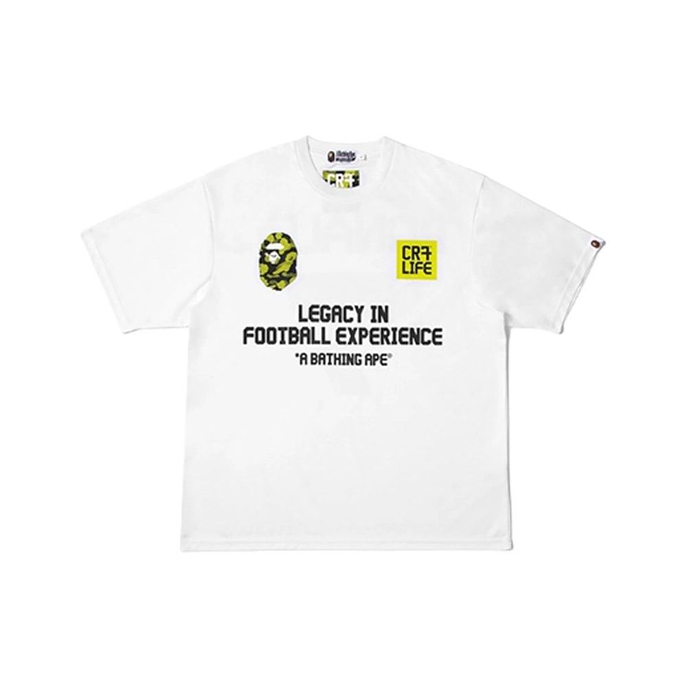 A BATHING APE x Cristiano Ronaldo CR7 Life Multi Logo Poly Relaxed Fit Jersey White Unused