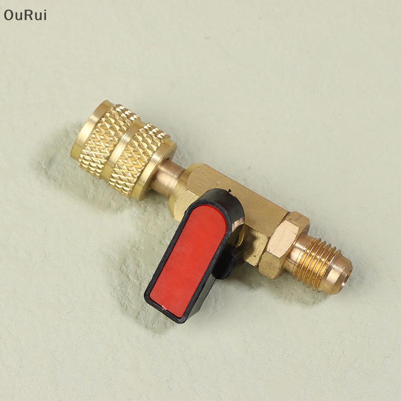 [B&C] เครื่องปรับอากาศสารทําความเย็นบอลวาล์ว 1/4" SAE วาล์วปิดตรงสําหรับ R134A R410A R22 R12 สายชาร์จ AC สารทําความเย็น {th}