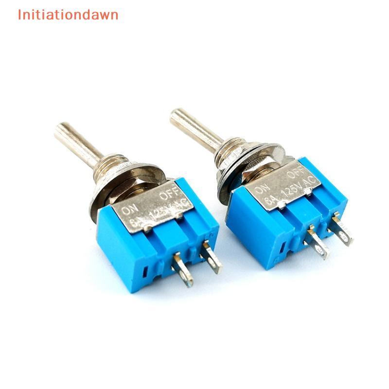 [Initiationdawn] 10 ชิ้น DPDT Mini Toggle Switch 2pin 2 ตําแหน่งเปิด/ปิดสวิตช์สลับขนาดเล็ก 6A 125V ส