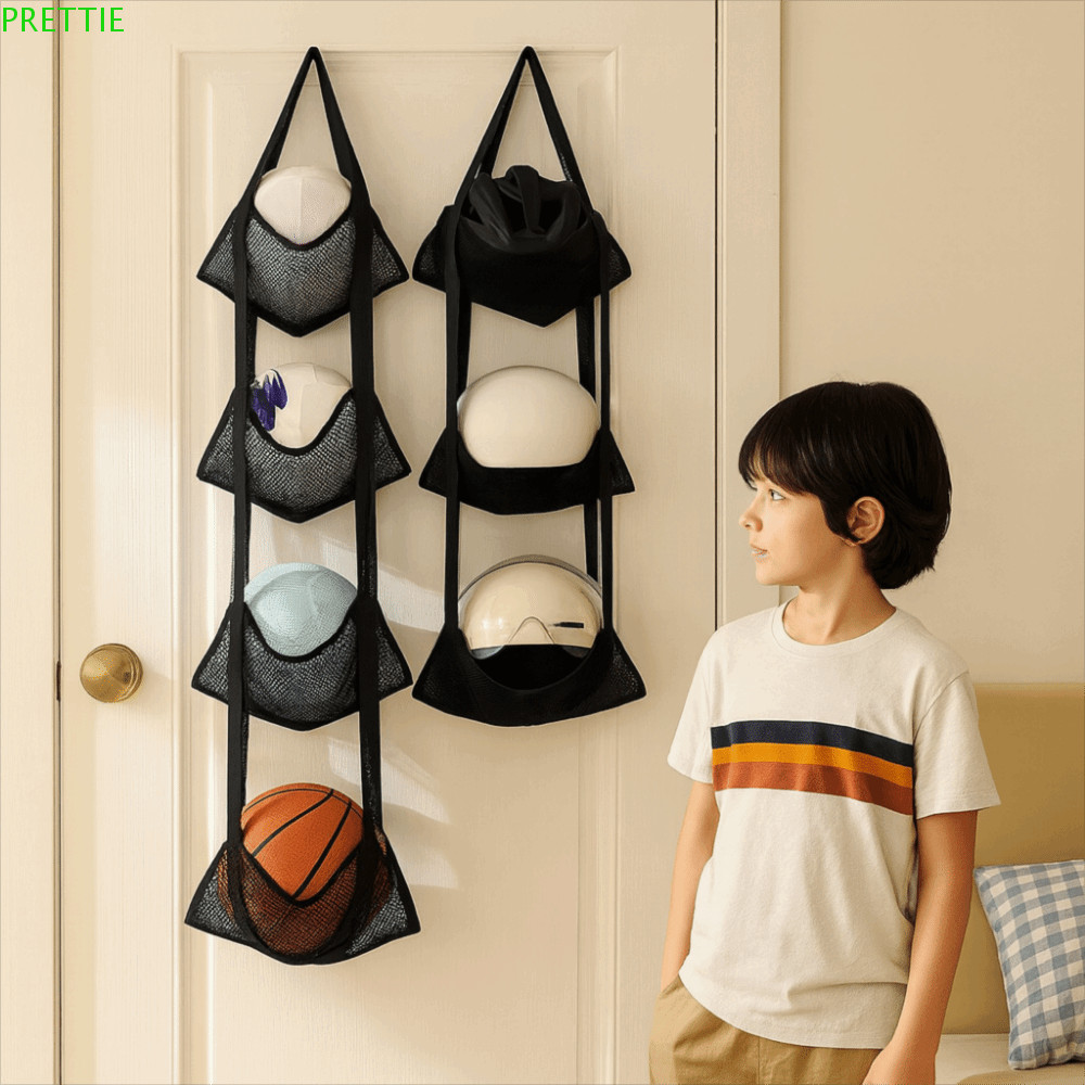 PRETTIE Ball Storage Hanging Bag, Space Saving Folding Mesh Storage Bag, Practical Large Capacity Wa