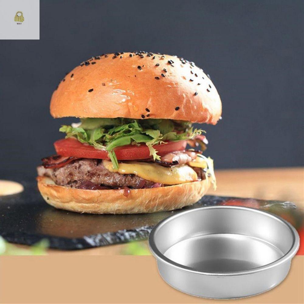 WAY Hamburger Mould Non Stick Bottom Bakeware Round Pan Pudding Mold Cake Pan