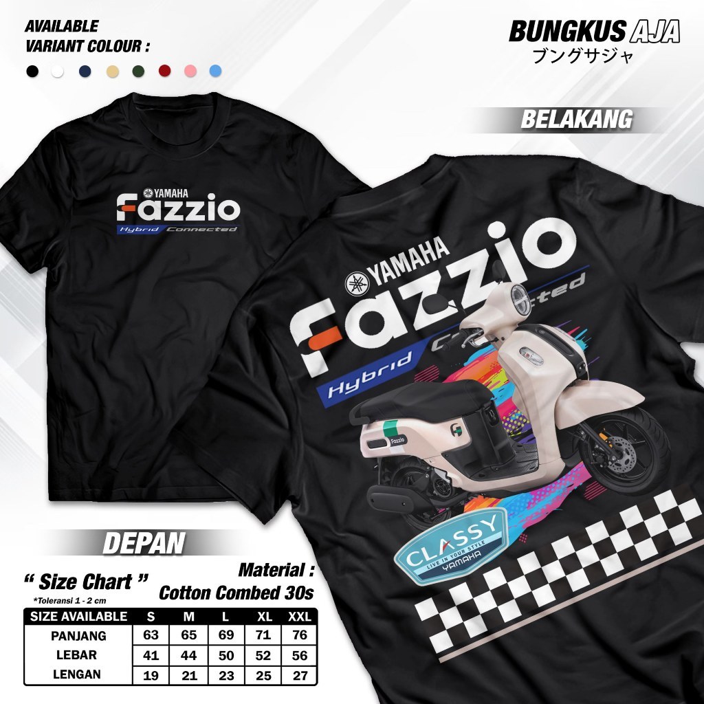 Fazzio เสื้อยืดมอเตอร์ไซค์อัตโนมัติ Yamaha Motorcycle Racing เสื้อยืด Distro Cotton Combed 30s - Scr
