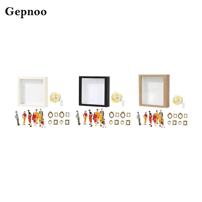 [Gepnoo] DIY Mini Museum Silhouette Box Museum of US Box for Wedding Anniversary Gift