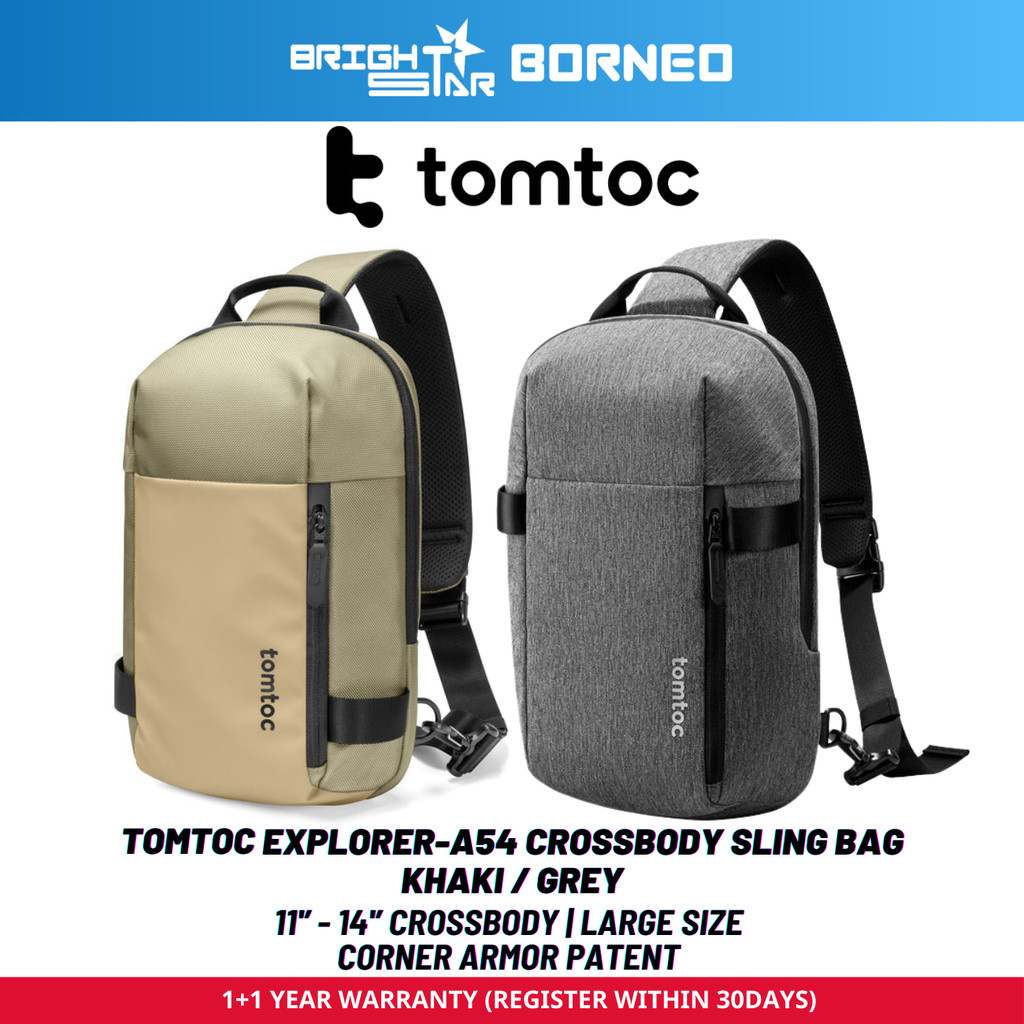 กระเป๋าสะพายข้าง TOMTOC EXPLORER-A54 - สีกากี / เทา