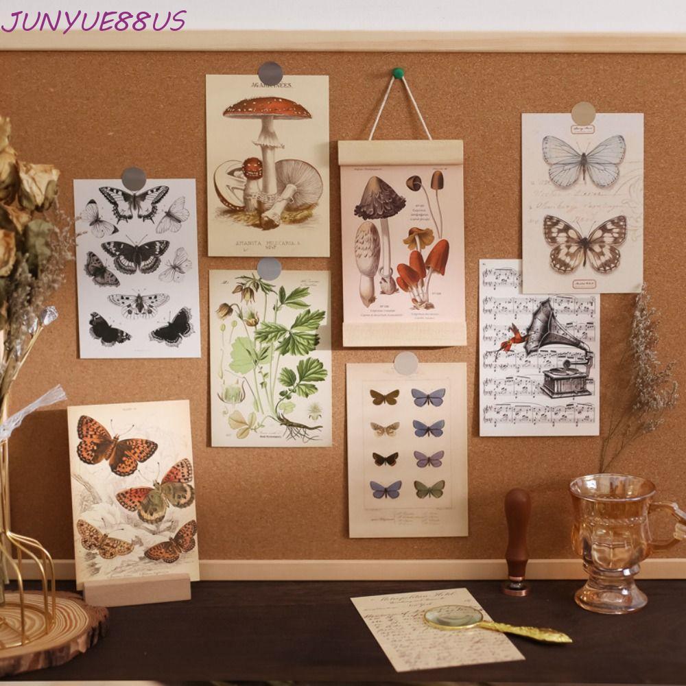 JUNYUE88US 30Sheepts Plant Wall Collage Kit, Retro สไตล์ INS Room โปสเตอร์ตกแต่ง, Best Wishes ผีเสื้