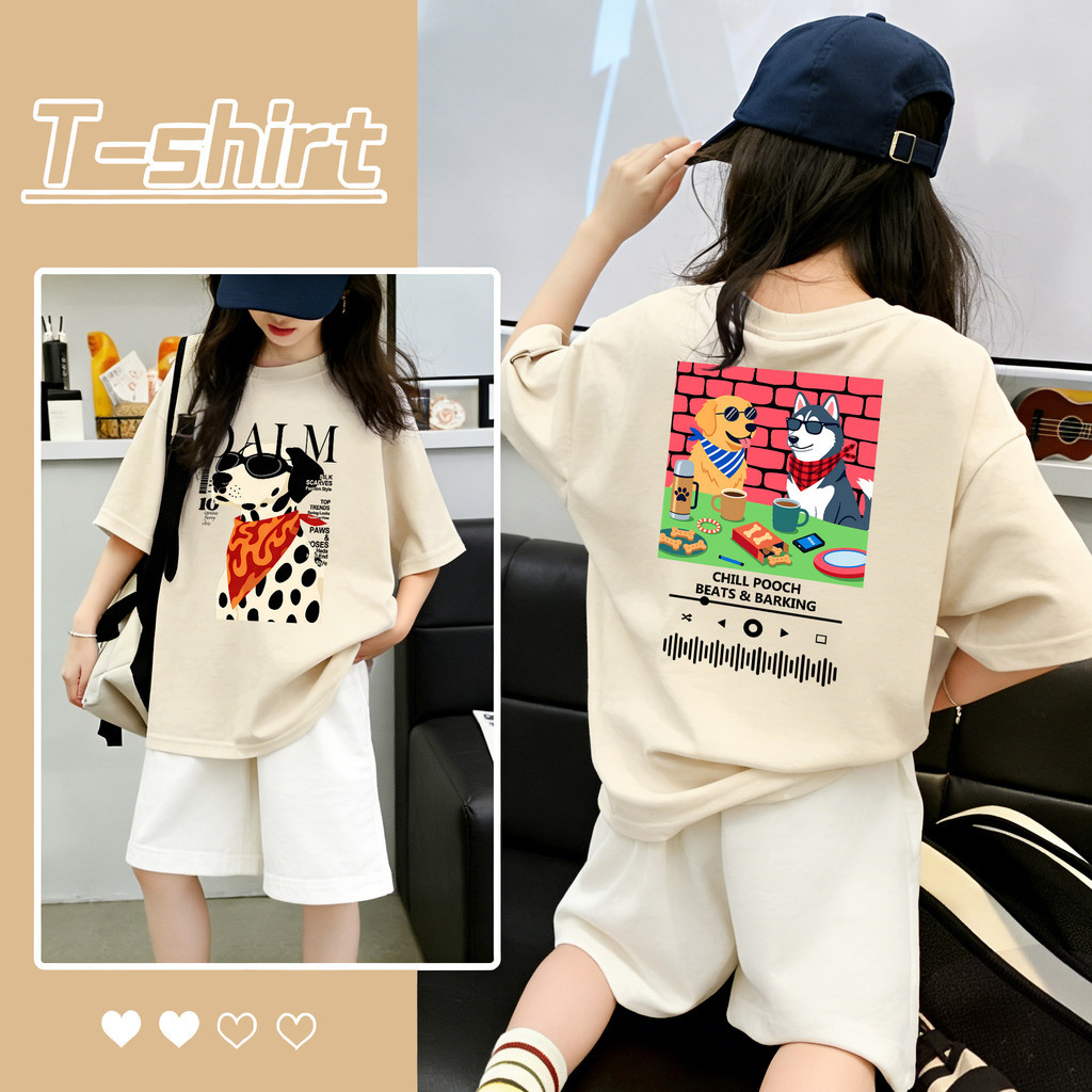 เสื้อยืดคอกลม แขนสั้น เนื้อนุ่มพิเศษ ดีไซน์เก๋ "DOGUE" ไม่ต้องรีด