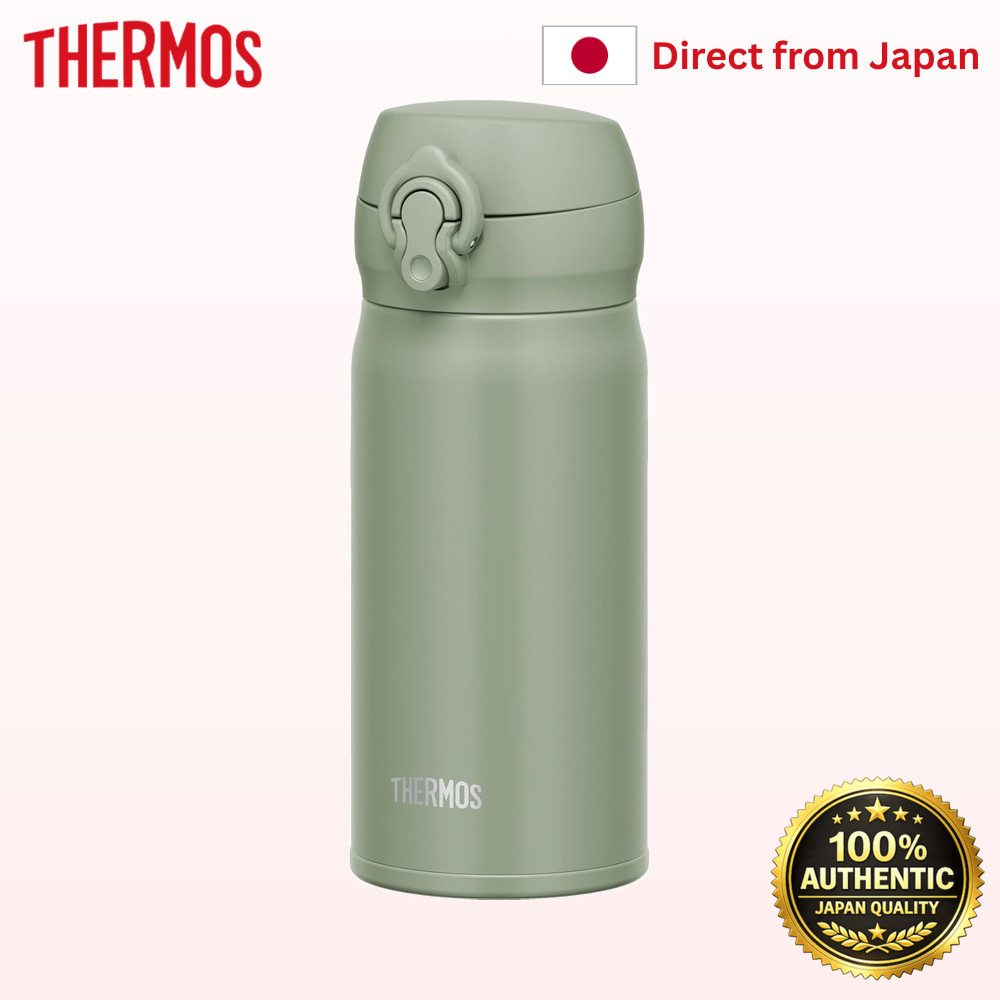 THERMOS ขวดน้ำ ฉนวนกันความร้อนและความเย็น แก้วสแตนเลส น้ำหนักเบา 350ml กากี JNL-356 SMKKI【Direct fro