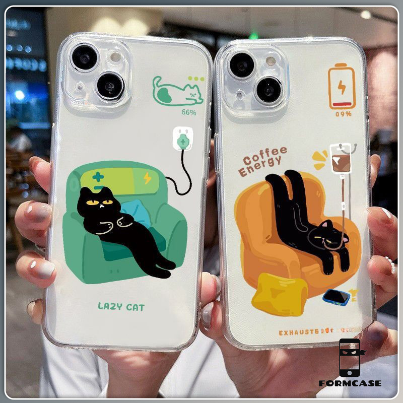 โปร่งใส จัดส่งจากประเทศไทย แมวดำลำลอง for iPhone เคสไอโฟน17 11 12 13 14 15 16 PLUS PRO MAX X XS MAX XR 7/8PLUS แอปเปิ้ลโ