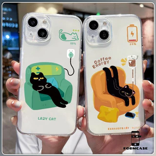 โปร่งใส จัดส่งจากประเทศไทย แมวดำลำลอง for iPhone เคสไอโฟน17 11 12 13 14 15 16 PLUS PRO MAX X XS MAX XR 7/8PLUS แอปเปิ้ลโ