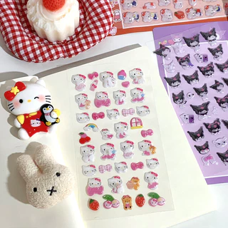 GeeToy น่ารัก 3D เพชรนูนสติกเกอร์การ์ตูนสําหรับสาว DIY ตกแต่งคู่มือความงามบรรเทาสติกเกอร์ของขวัญสําหรับเด็ก