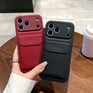 Candy สี Pebbled หนังสําหรับ iPhone 17 Pro Max 16 15 14 13 Pro Max XS MAX XR X 7 8 Plus 11 12 Pro Max 17 Air 14 15 16 Plus กันกระแทกผู้ถือบัตรปกหลัง