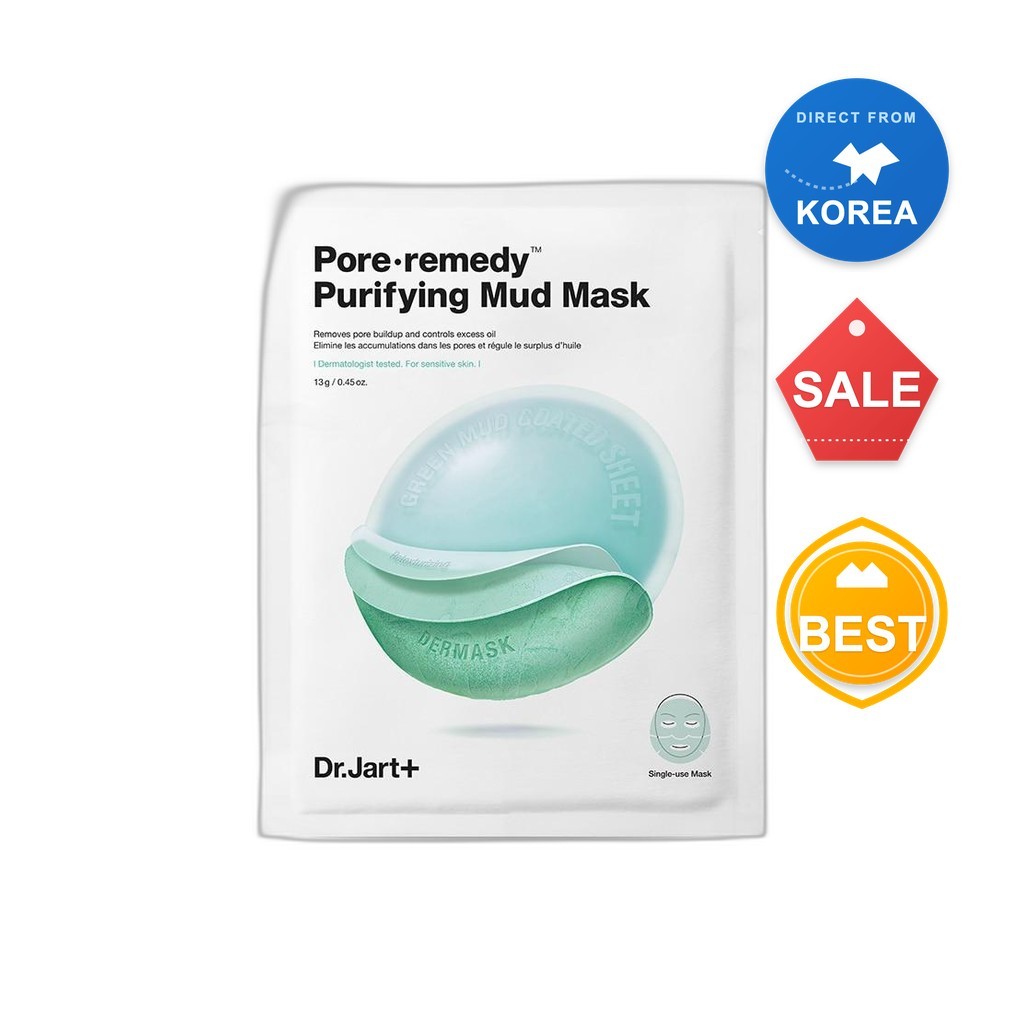 [Dr.Jart+] Pore remedy Purifying Mud Mask 1ea 13g / มาส์กโคลนเกาหลี / ทําความสะอาดล้ําลึก / ของแท้ 1