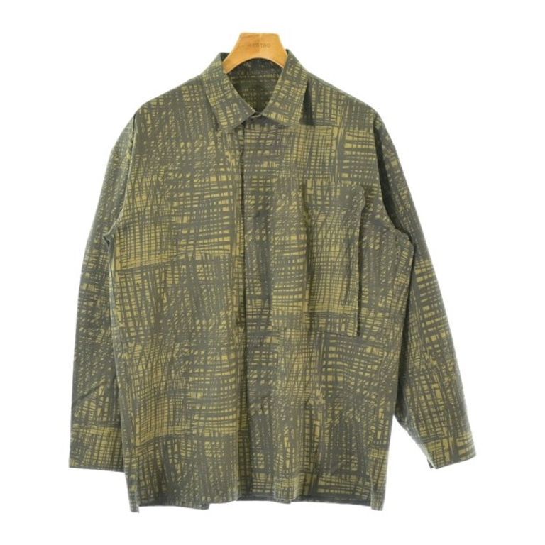 IM MEN Shirt khaki black overall pattern Direct from Japan Secondhand