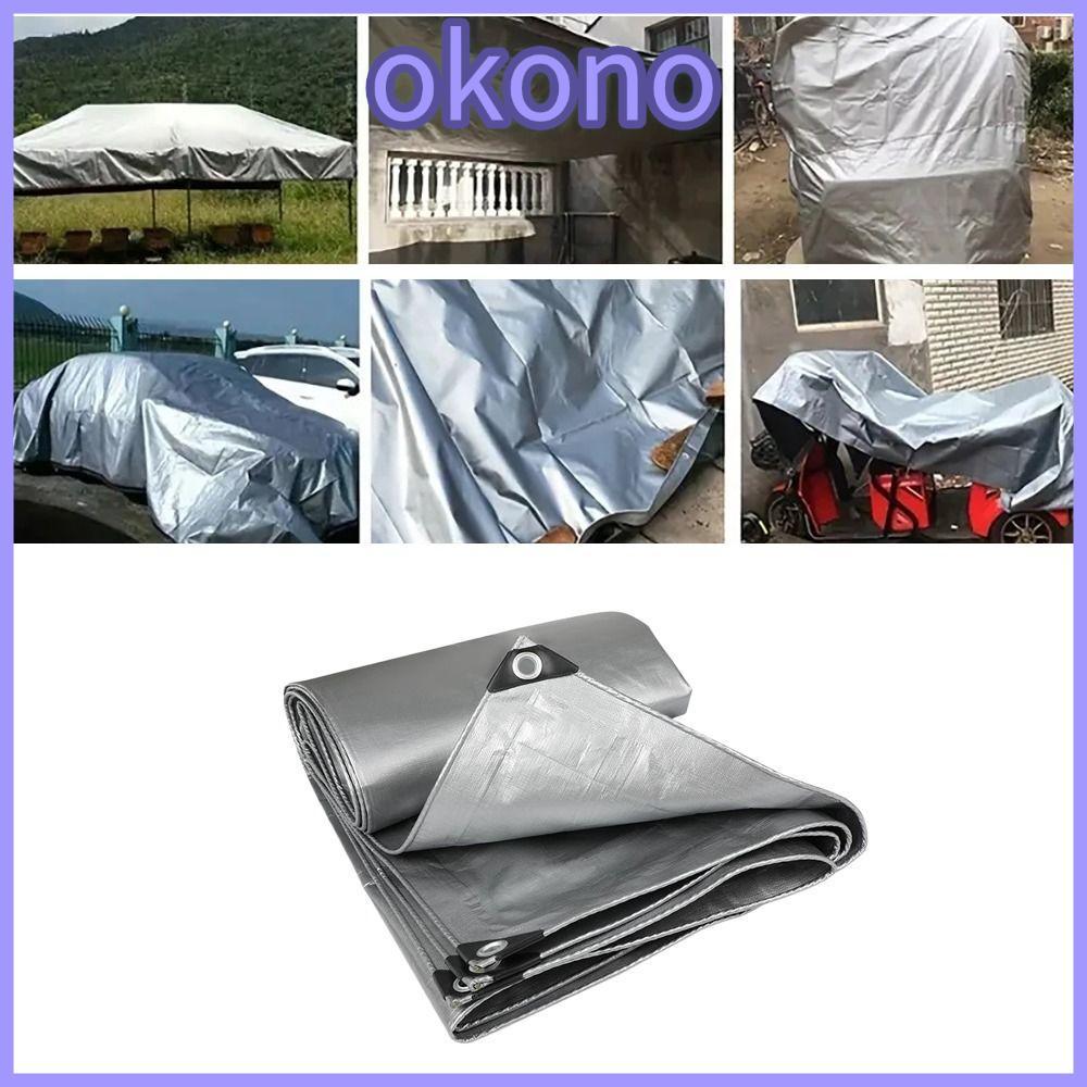 ผ้าใบ OKONO PE, 2mX3m เต็นท์แคมป์ปิ้งผ้ากันฝน,ผ้าคลุมเฟอร์นิเจอร์เรือรถบรรทุกหลังคากันสาด Sun Shade 