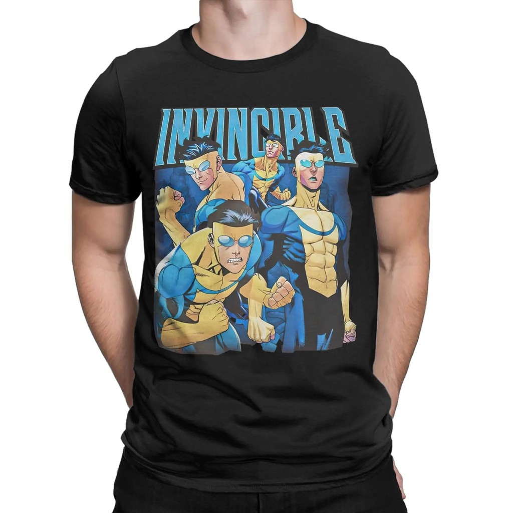 เสื้อยืดผ้าฝ้าย 100% สำหรับผู้ชาย ออกแบบจากการ์ตูน Invincible Omni-Man/Mark superhero