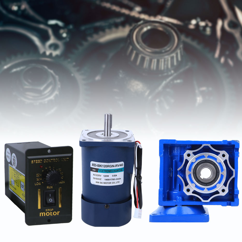 Thaihometools-TH 120W มอเตอร์ลดเกียร์หนอน 220VAC 5IK120RGN RV40 ตัวควบคุมความเร็วสำหรับอุปกรณ์สำนักง